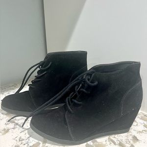 Madden Girl Black Bootie Wedge - Size 7.5